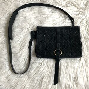 Nanette Lepore Quilted Suede and Leather Crossbody